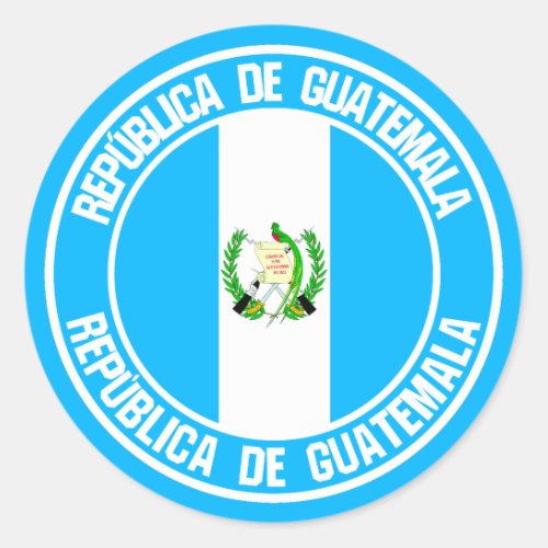 Guatemala Round Emblem Classic Round Sticker