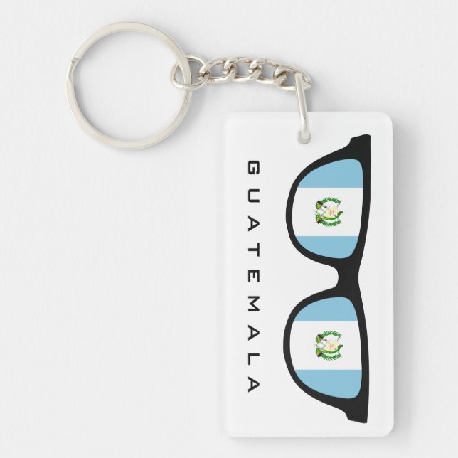 Guatemala Shades custom text & color key chain (Front)