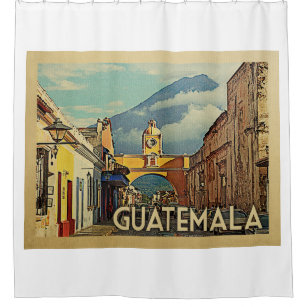 Guatemala Shower Curtain Vintage Travel