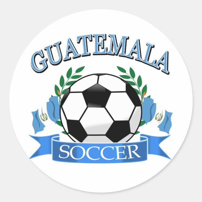 Guatemala soccer ball designs classic round sticker (Front)