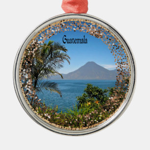 Guatemala, sparkle and glitter metal ornament