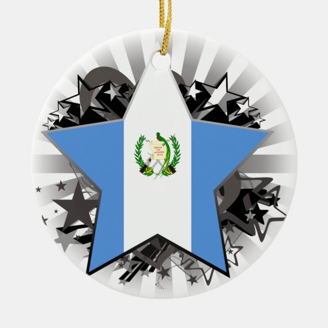 Guatemala Star Ceramic Ornament (Front)