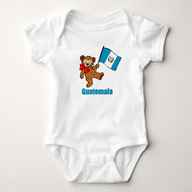 Guatemala Teddy Bear T-Shirt Baby Bodysuit (Front)