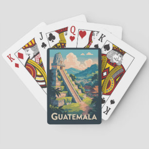 Guatemala Tikal National Park Illustration Travel Poker Cards