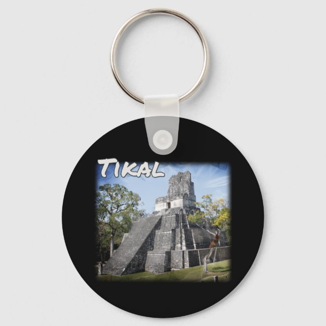 Guatemala Tikal Ruins Temple Keychain (Front)