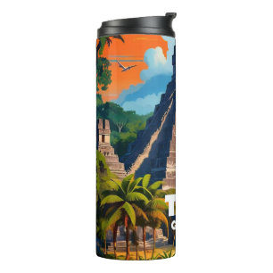 Guatemala   Tikal Travel Vintage Retro  Thermal Tumbler