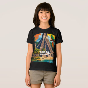 Guatemala Travel Vintage Poster Tikal Tri-Blend Shirt