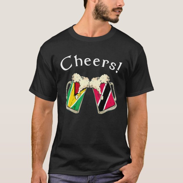 Guatemala Trinidad & Tobago Flag Cheers Beer Patri T-Shirt (Front)