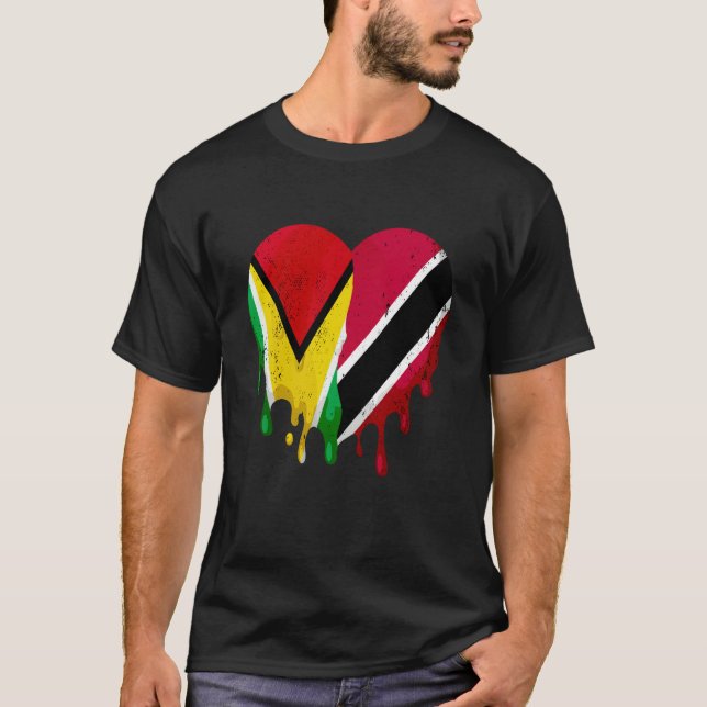 Guatemala Trinidad & Tobago Flag Heart Citizen Pat T-Shirt (Front)