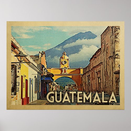 Guatemala Vintage Travel Poster