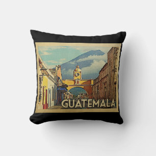 Guatemala Vintage Travel Throw Pillow