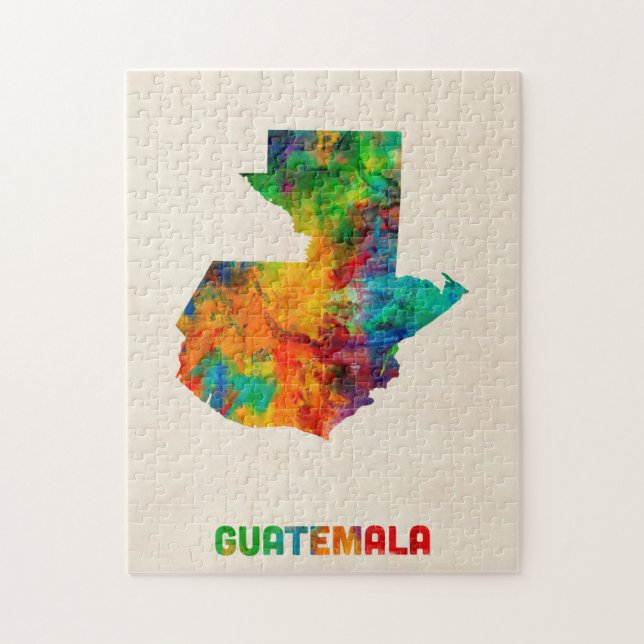 Guatemala Watercolor Map Jigsaw Puzzle (Vertical)