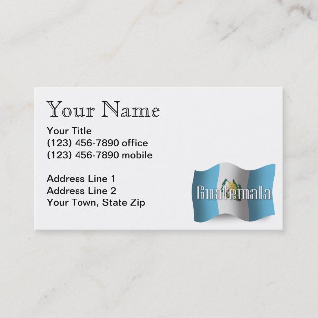 Guatemala Waving Flag Business Card (Front)