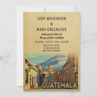 Guatemala Wedding Invitation Vintage Mid-Century