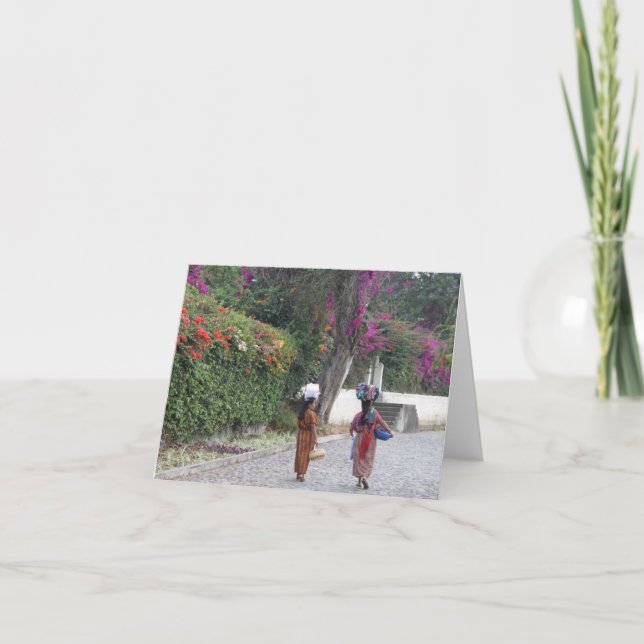 Guatemala Women, Woman, Flowers, Traditional Dress Card (Front)