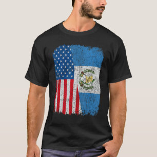 Guatemalan American Flag Half USA Guatemala Root P T-Shirt