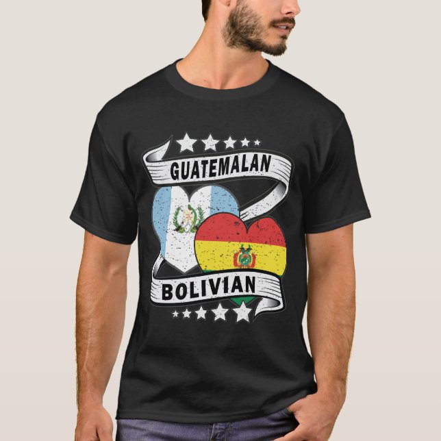 Guatemalan And Bolivian Flag T-Shirt (Front)