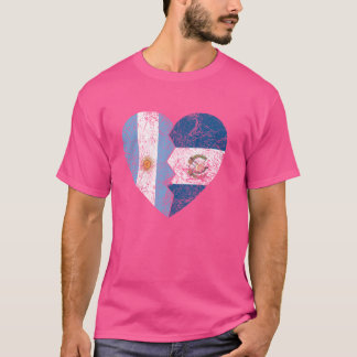 Guatemalan Argentinian Flags Heart  Argentina Guat T-Shirt