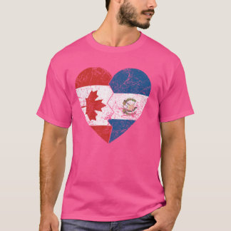Guatemalan Canadian Flags Heart  Canada Guatemala  T-Shirt