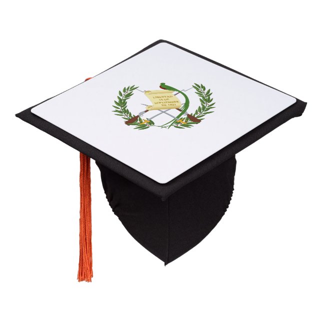 Guatemalan coat of arms graduation cap topper (Angled)