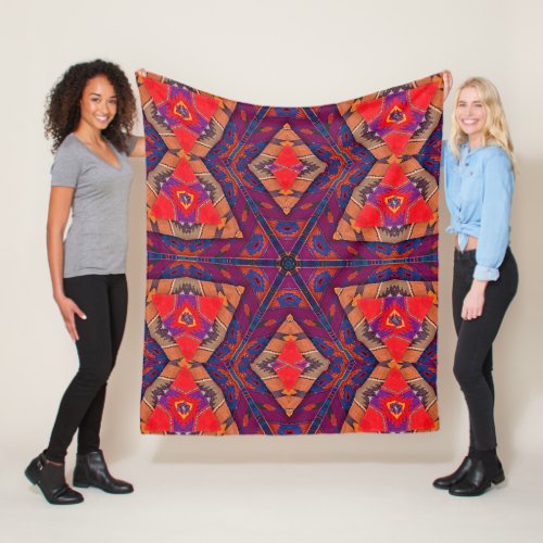 Guatemalan embroidery pattern design fleece blanket