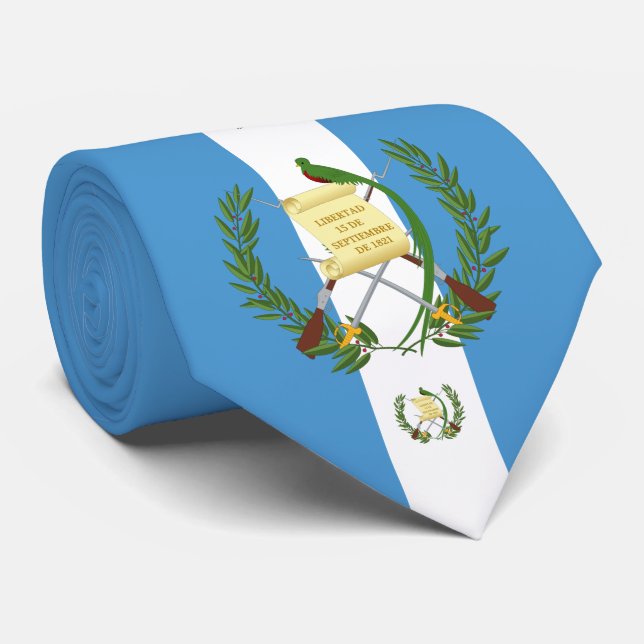 Guatemalan Flag & Coat of Arms, Flag of Guatemala Neck Tie (Rolled)