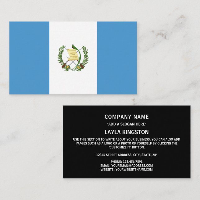 Guatemalan Flag, Flag of Guatemala Business Card (Front/Back)