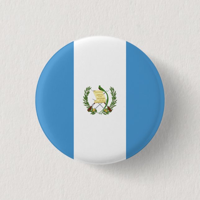 Guatemalan Flag, Flag of Guatemala Button (Front)