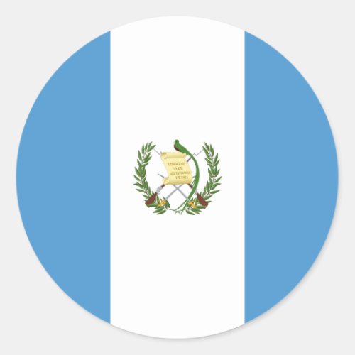 Guatemalan Flag Flag of Guatemala Classic Round Sticker