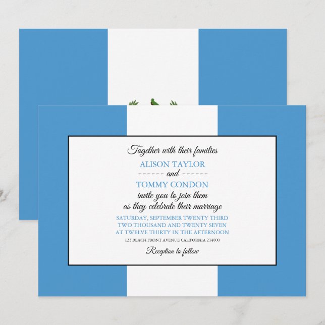 Guatemalan Flag, Flag of Guatemala Wedding Invitation (Front/Back)
