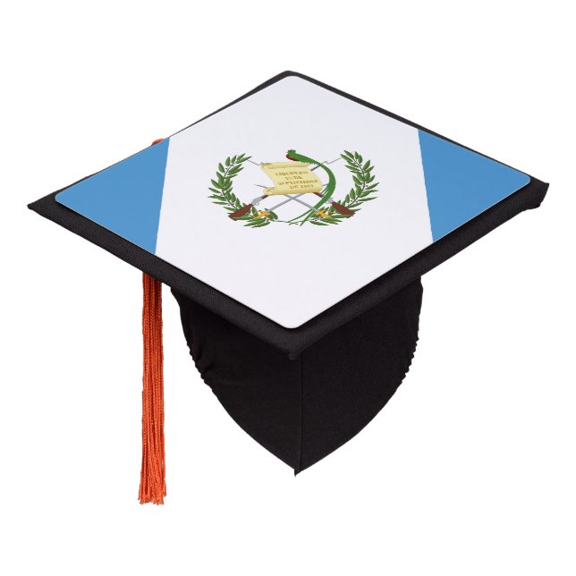 Guatemalan flag graduation cap topper (Angled)