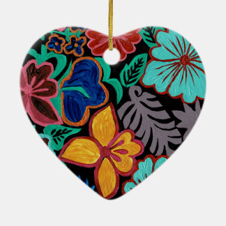 Guatemalan Flowers Ceramic Ornament