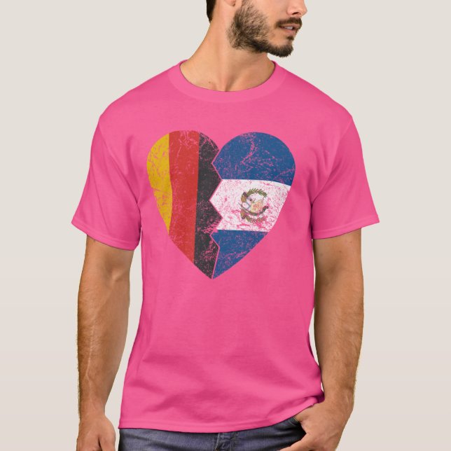 Guatemalan German Flag Heart  Germany Guatemala Fl T-Shirt (Front)