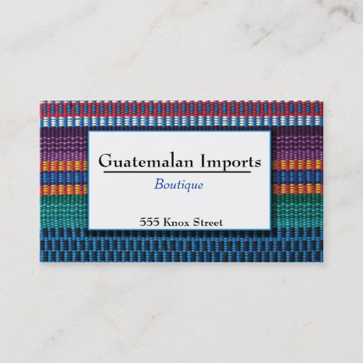 Customizable Guatemalan Imports Boutique Business Card