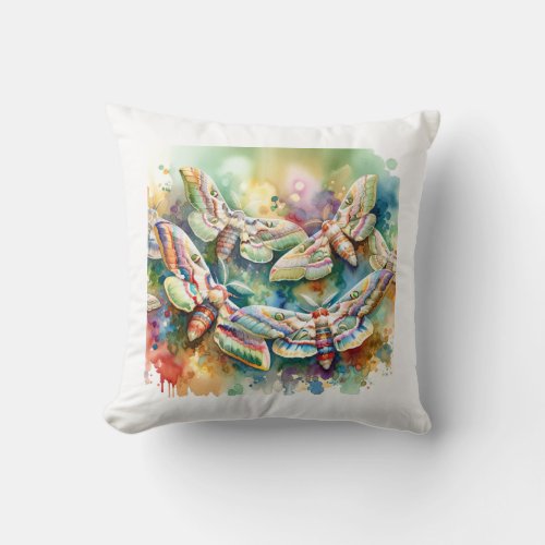 Guatemalan Moth Harmony 280524AREF118 _ Watercolor Throw Pillow