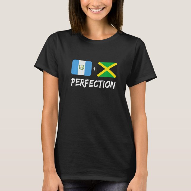 Guatemalan Plus Jamaican Perfection Mix Flag Herit T-Shirt (Front)