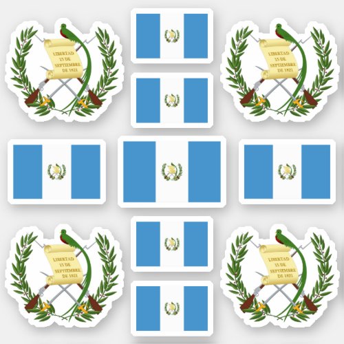 Guatemalan state symbols  coat of arms and flag sticker