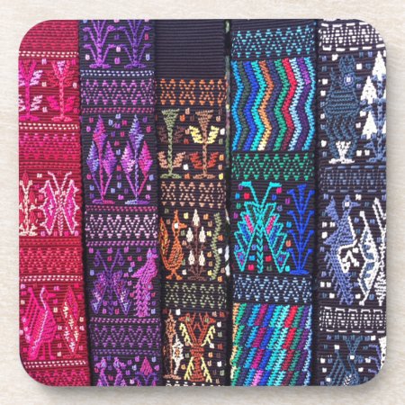 Guatemalan Textile Designs Beverage Coaster