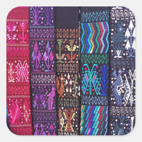 Guatemalan textile designs square sticker