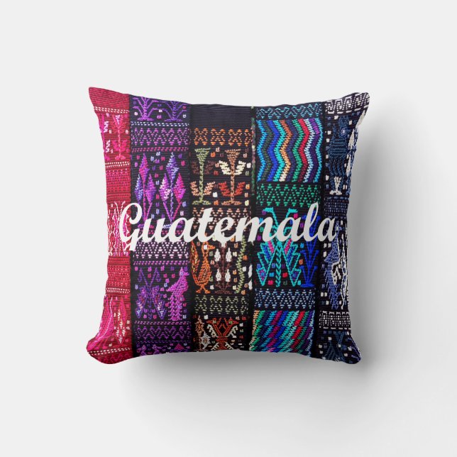 Guatemalan textile designs. throw pillow (Front)