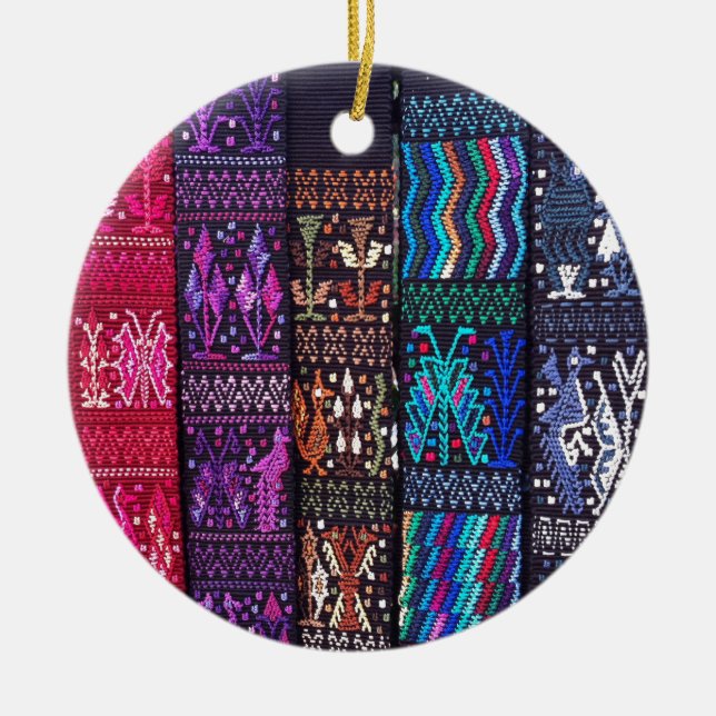 Guatemala's beautiful design ceramic ornament (Front)