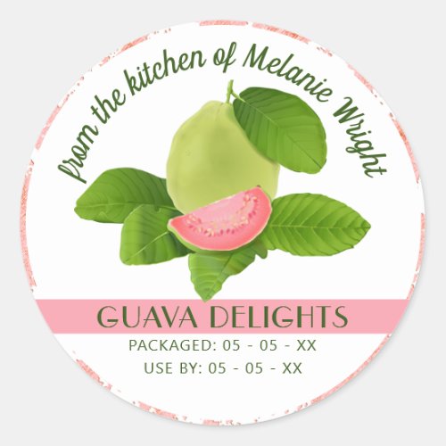 Guava Fruit Canning Classic Round Sticker