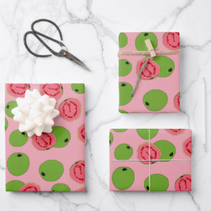Guava Fruit Pattern Wrapping Paper Sheets