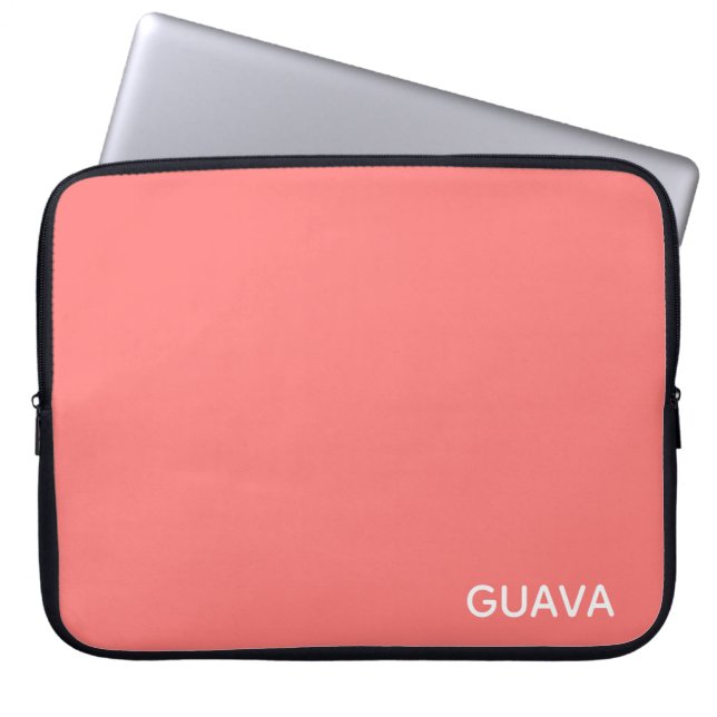 Guava pink color name laptop sleeve (Front)