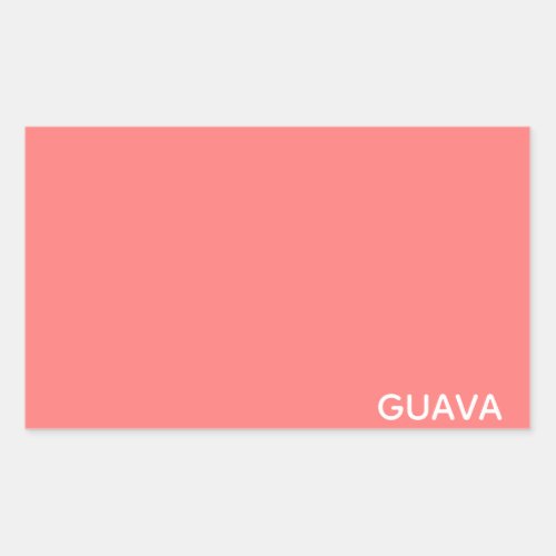 Guava pink color name rectangular sticker