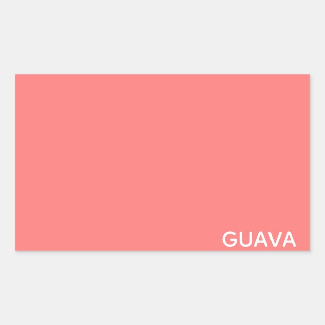Guava pink color name rectangular sticker (Front)