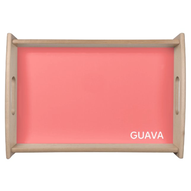 Guava pink color name serving tray (Front)