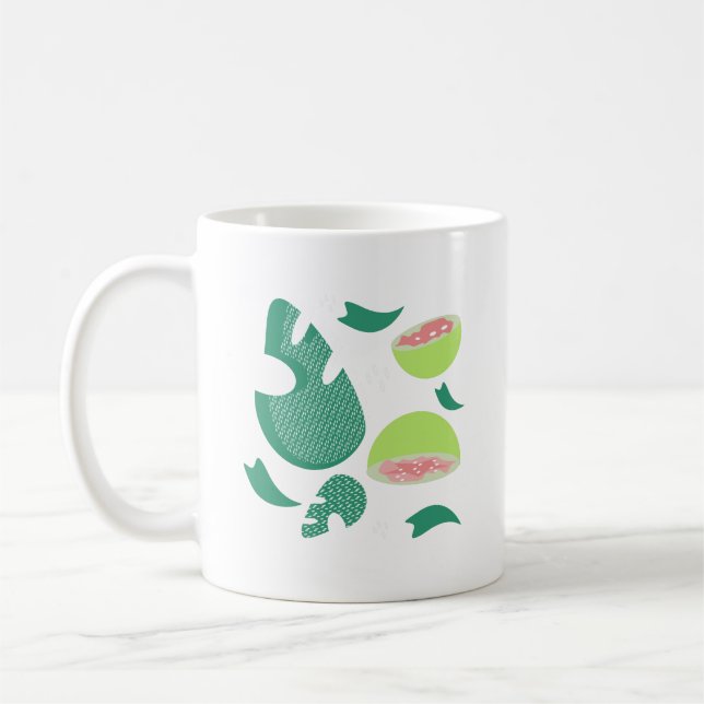 Guava Pink Green Fruit Coffee Mug (Left)