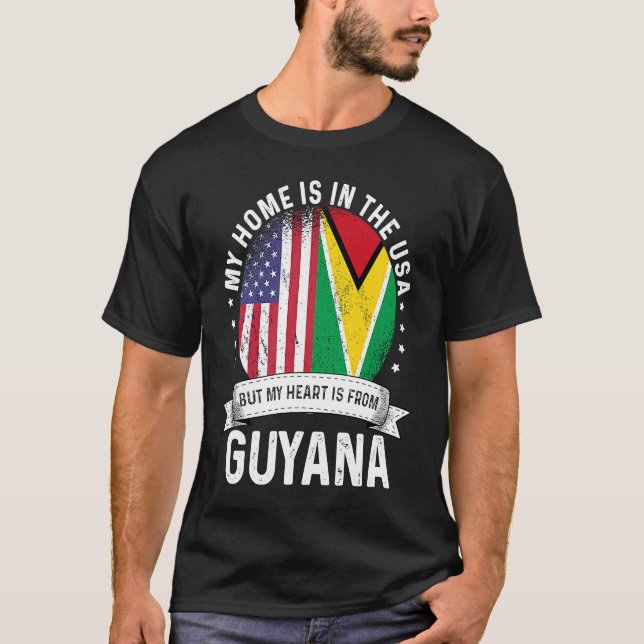 Guayanese American Patriot Grown Proud Home USA Fl T-Shirt (Front)