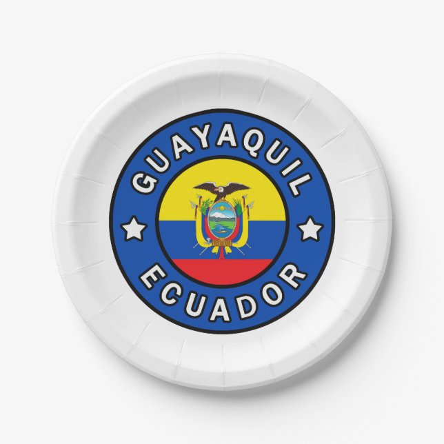 Guayaquil Ecuador Paper Plates (Front)